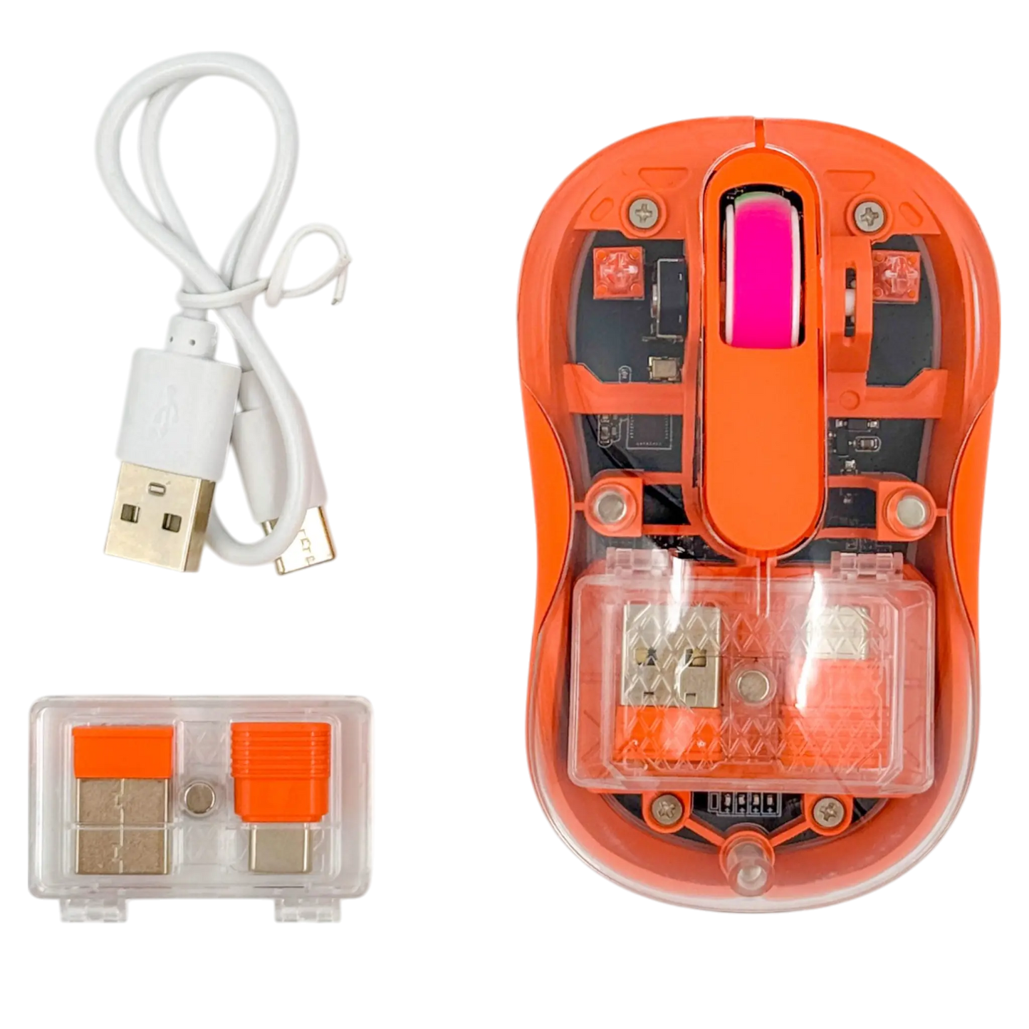 MOUSE INALÁMBRICO TRASNPARENTE M333 - NARANJA