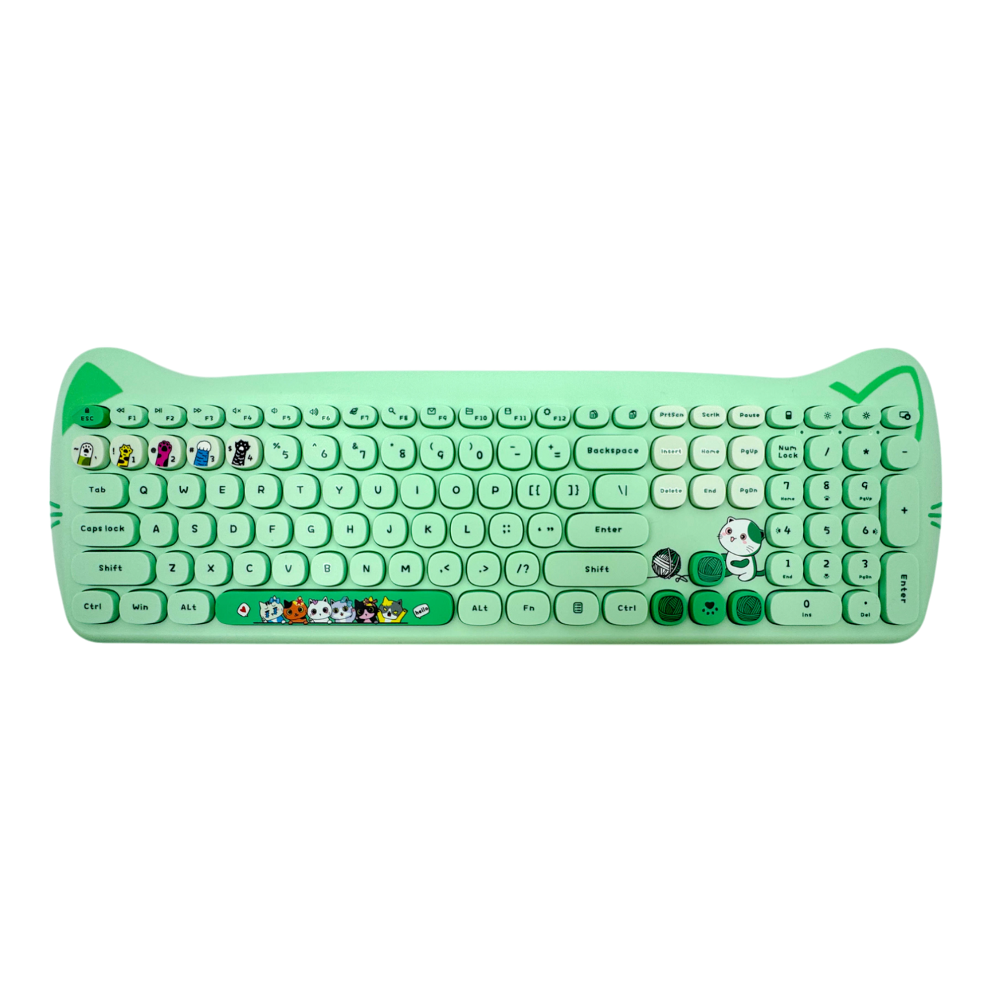COMBO MOUSE Y TECLADO GEEZER 0069 OREJAS DE GATO-VERDE