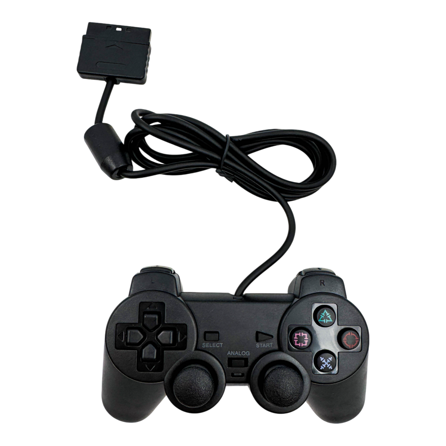 CONTROLES GENERICOS CON CABLE PLAY 2 NEGRO