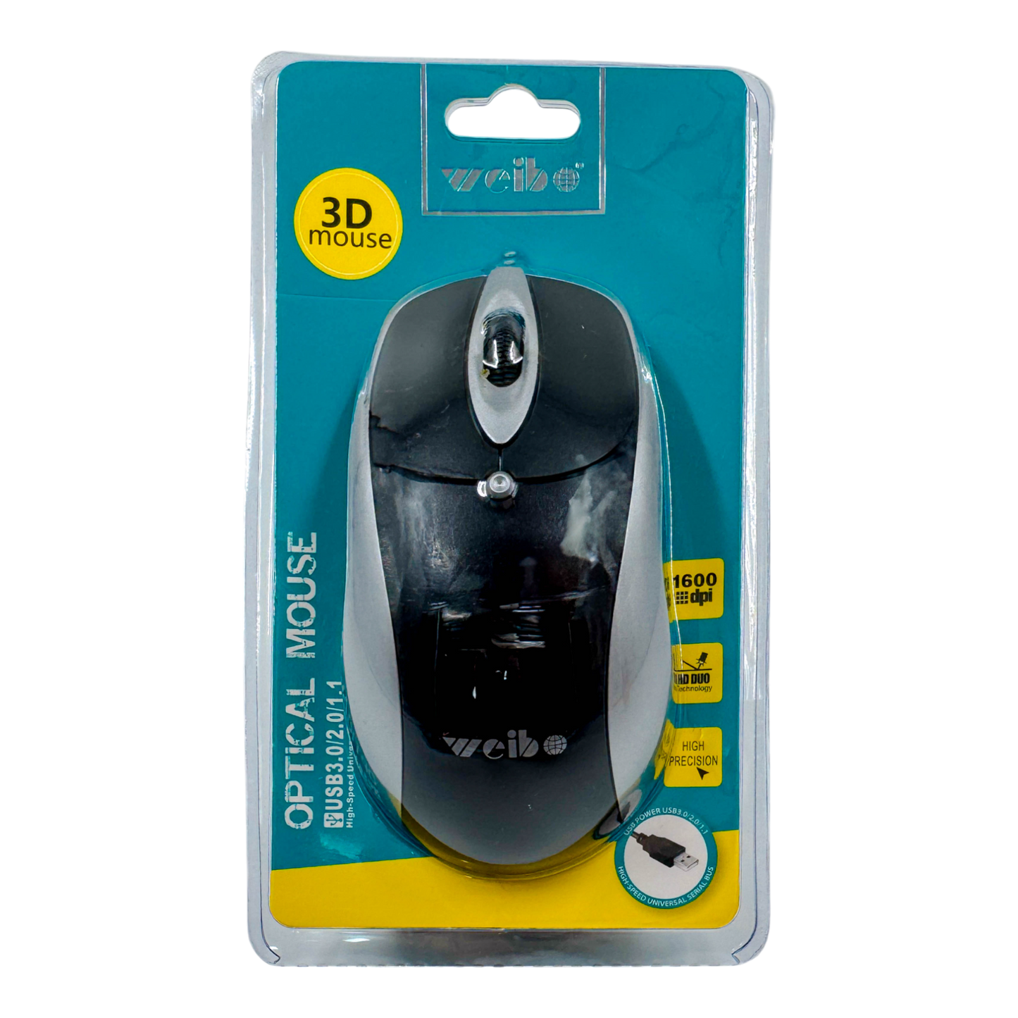 MOUSE ÓPTICO CON CABLE | WEIBO FC-5082 GRIS
