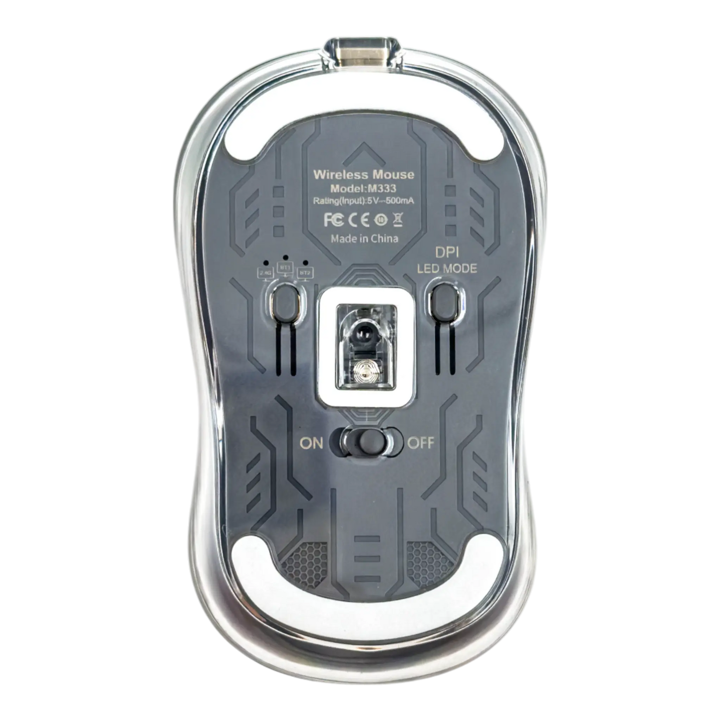 MOUSE INALÁMBRICO TRASNPARENTE M333 - GRIS