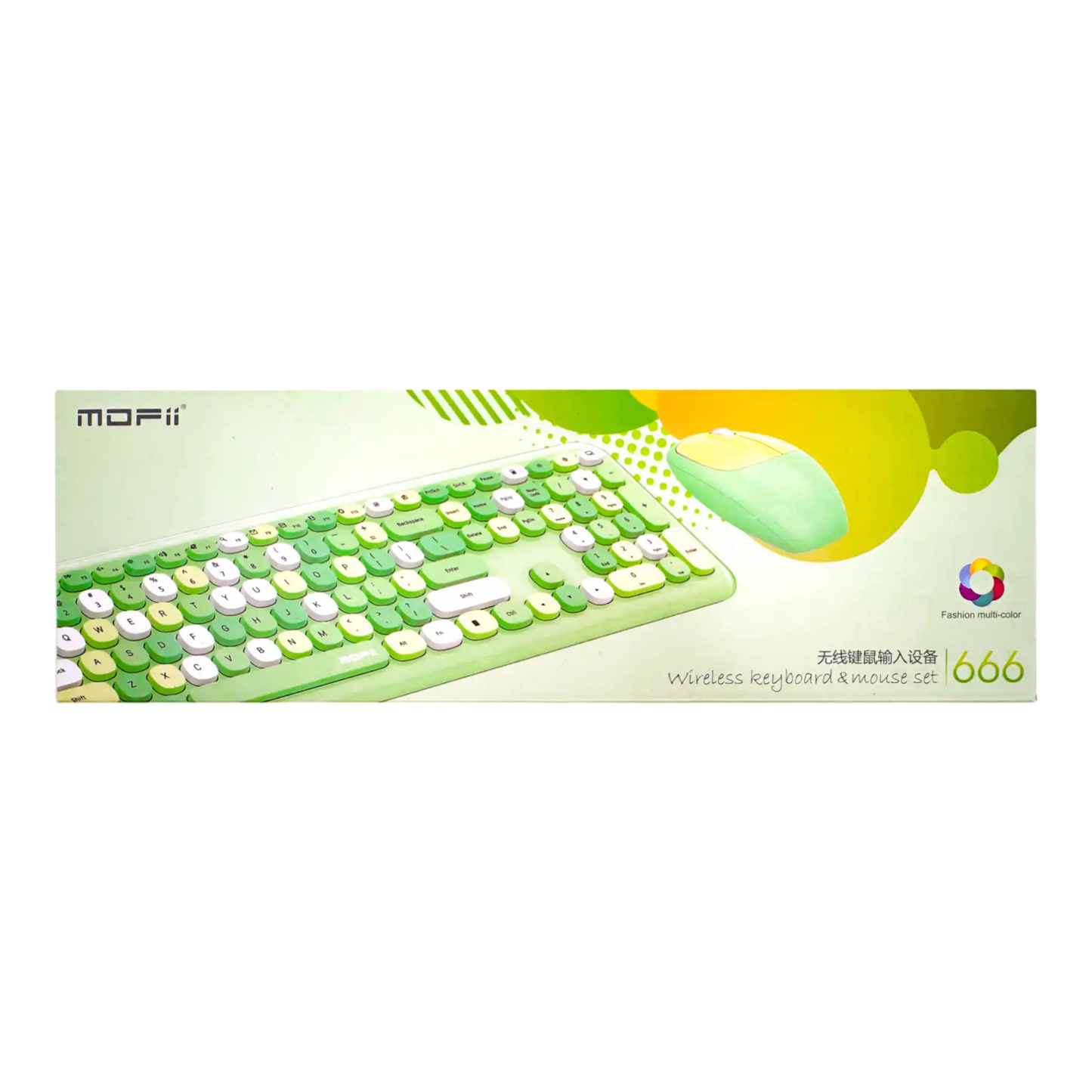 COMBO TECLADO Y MOUSE SILENCIOSO MOFII 0060 - VERDE