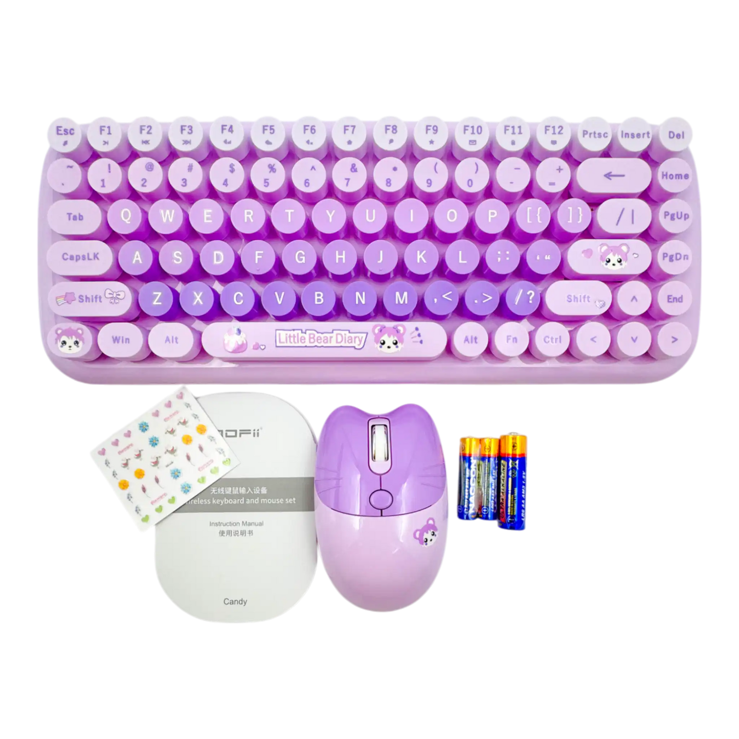 COMBO TECLADO Y MOUSE INALAMBRICO SILENCIOSO MOFII 0056-MORADO