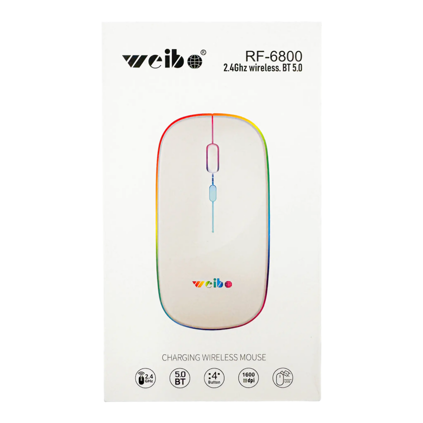 MOUSE INALÁMBRICO | WEIBO RF-6800 BLANCO