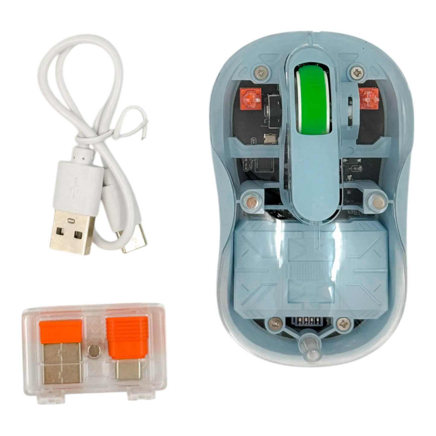MOUSE INALÁMBRICO TRASNPARENTE M333 - AZUL