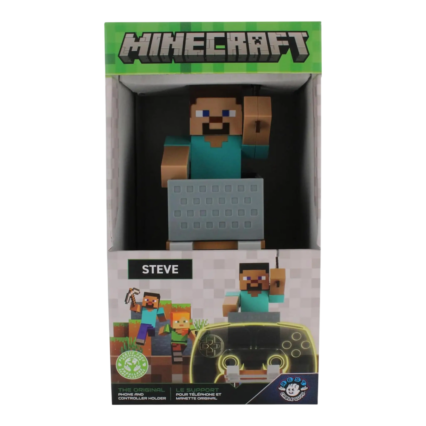 SOPORTE MINECRAFT: STEVE -PARA TU CONTROL O CELULAR - CABLE GUYS ORIGINAL
