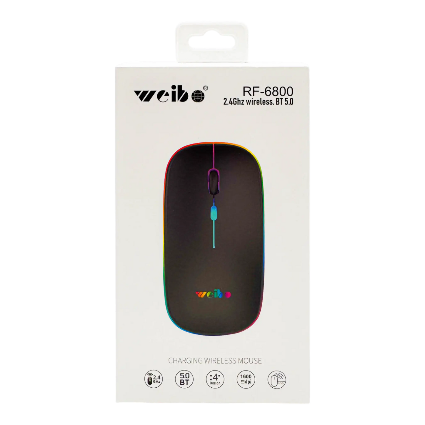 MOUSE INALÁMBRICO | WEIBO RF-6800 NEGRO