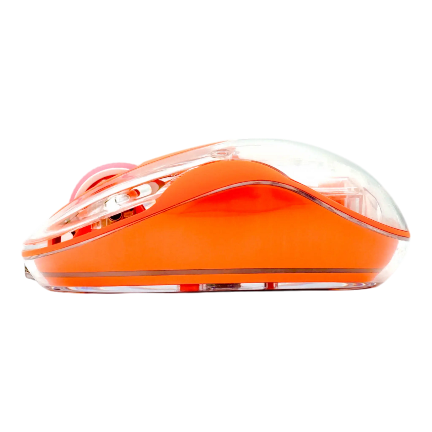 MOUSE INALÁMBRICO TRASNPARENTE M333 - NARANJA