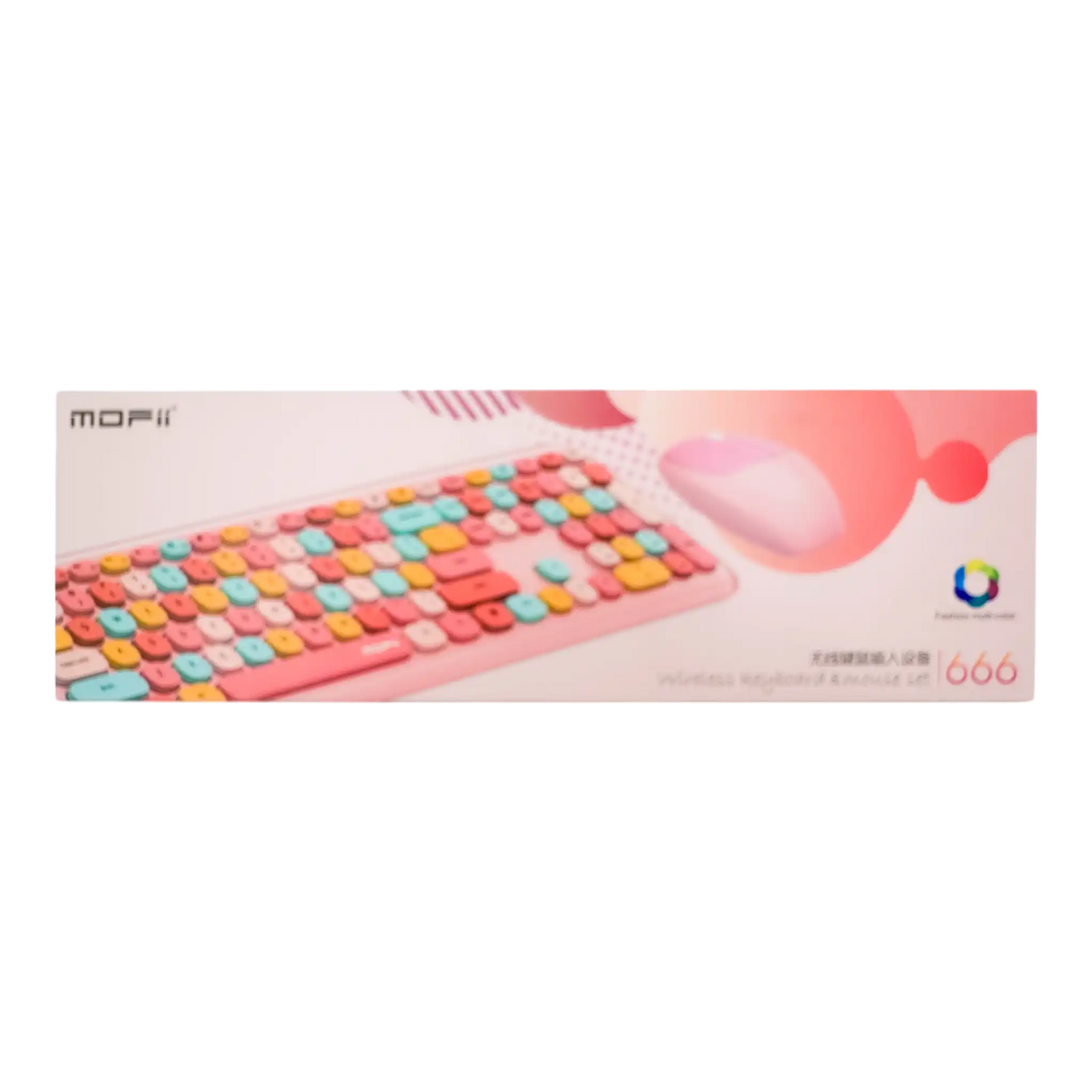 Combo Teclado y Mouse Inalámbrico Silencioso MOFII 0060 — Rosado | 110 Teclas 2.4G 1200 DPI