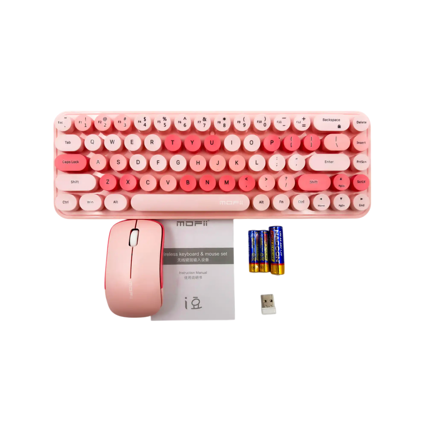 COMBO TECLADO Y MOUSE MOFII 0059-ROSADO