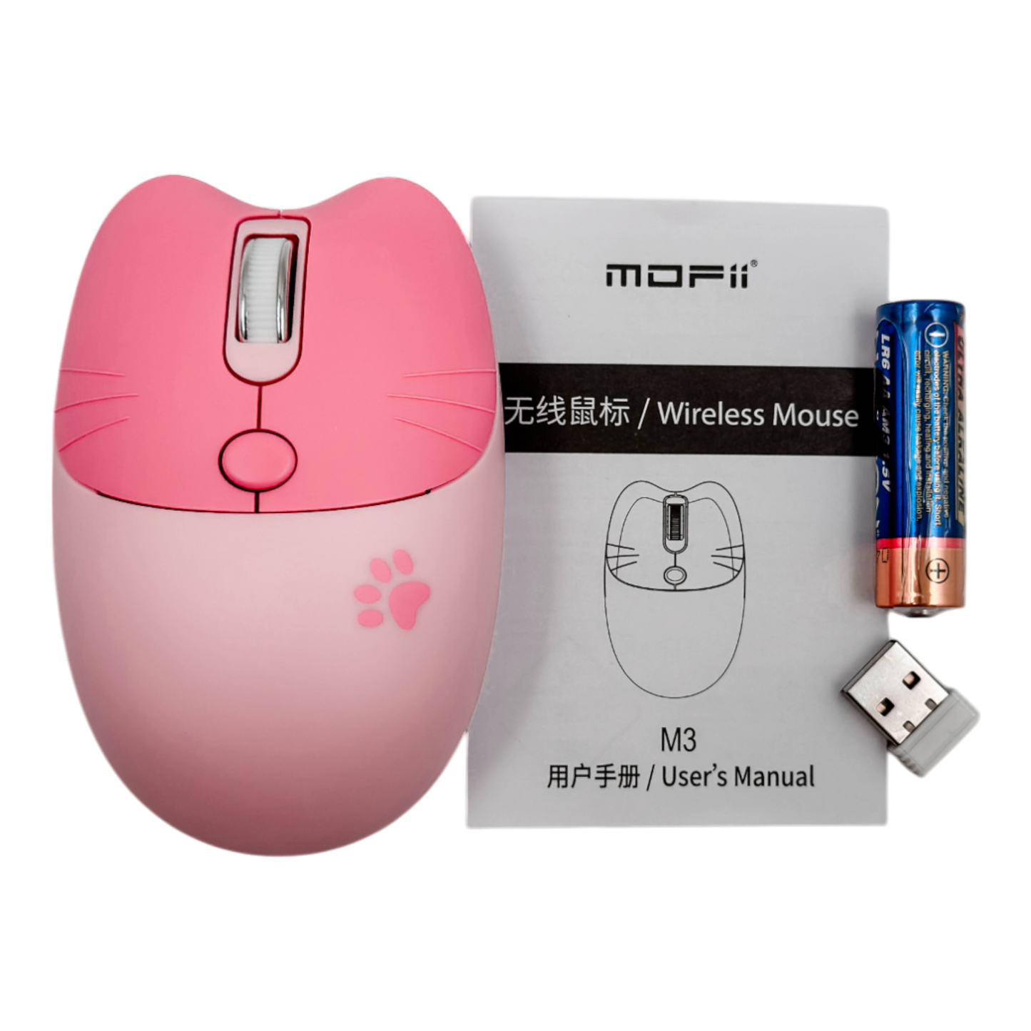 MOUSE INALAMBRICO SILENCIOSO MOFFI | M3 ROSADO