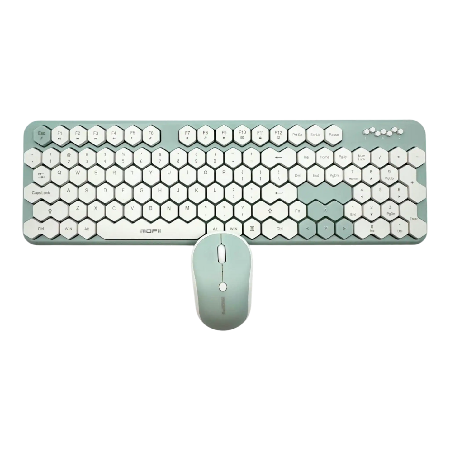 COMBO TECLADO Y MOUSE MOFII 0054 HONEY KEY-VERDE CIAN