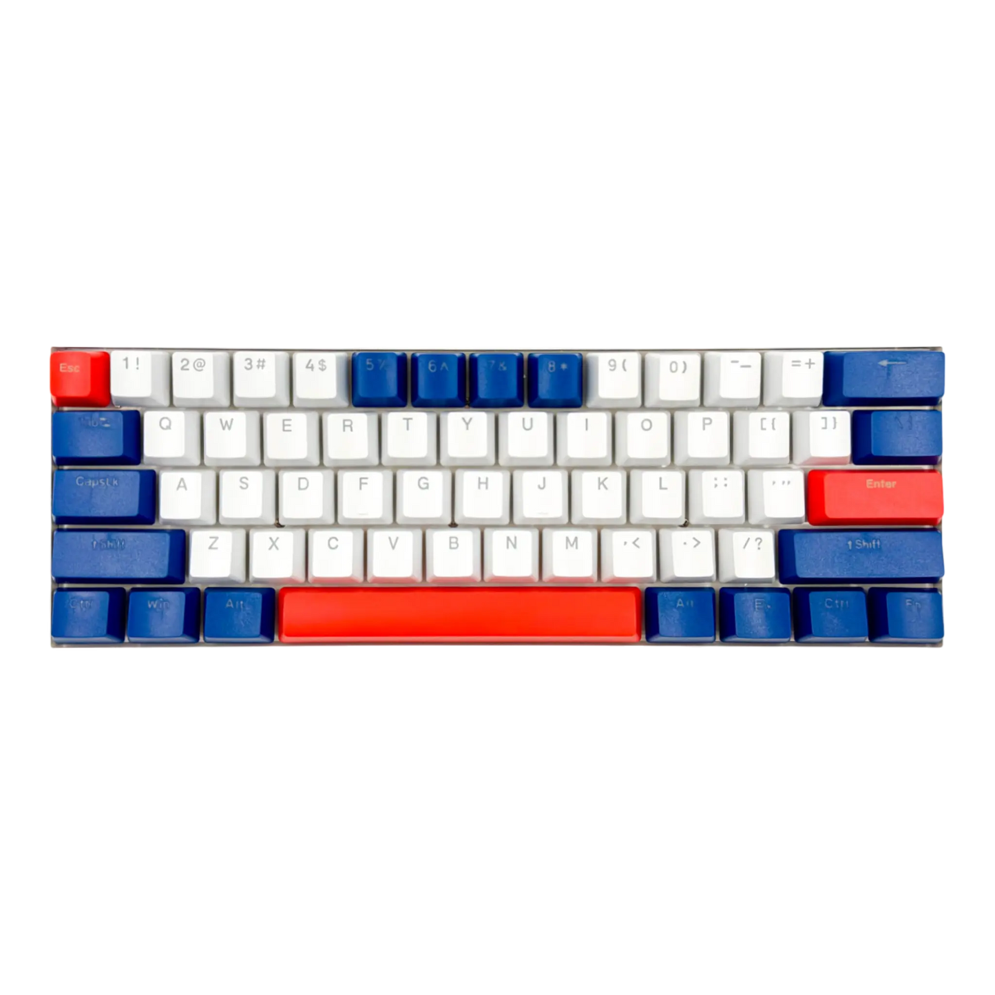 Teclado mecánico para juegos T-Wolf T60 60% RGB con cable BLANCO- AZUL