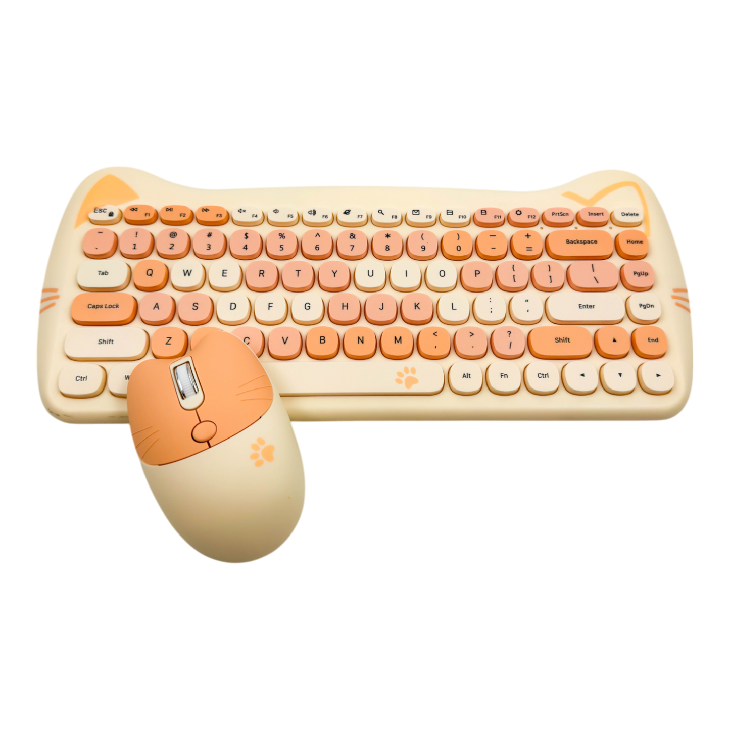 COMBO TECLADO Y MOUSE GEEZER 0053 DISEÑO DE GATO COMPACTO HABANO