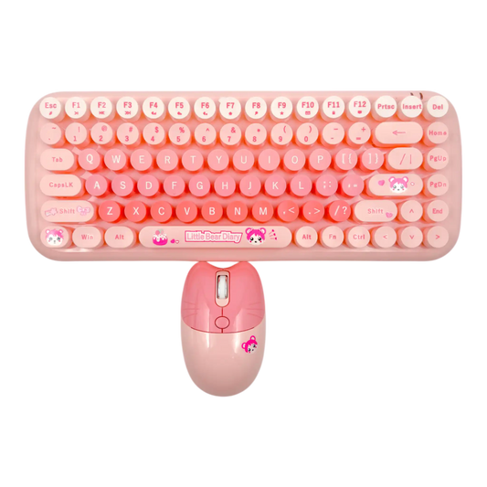 COMBO TECLADO Y MOUSE INALAMBRICO SILENCIOSO MOFII 0056-ROSADO