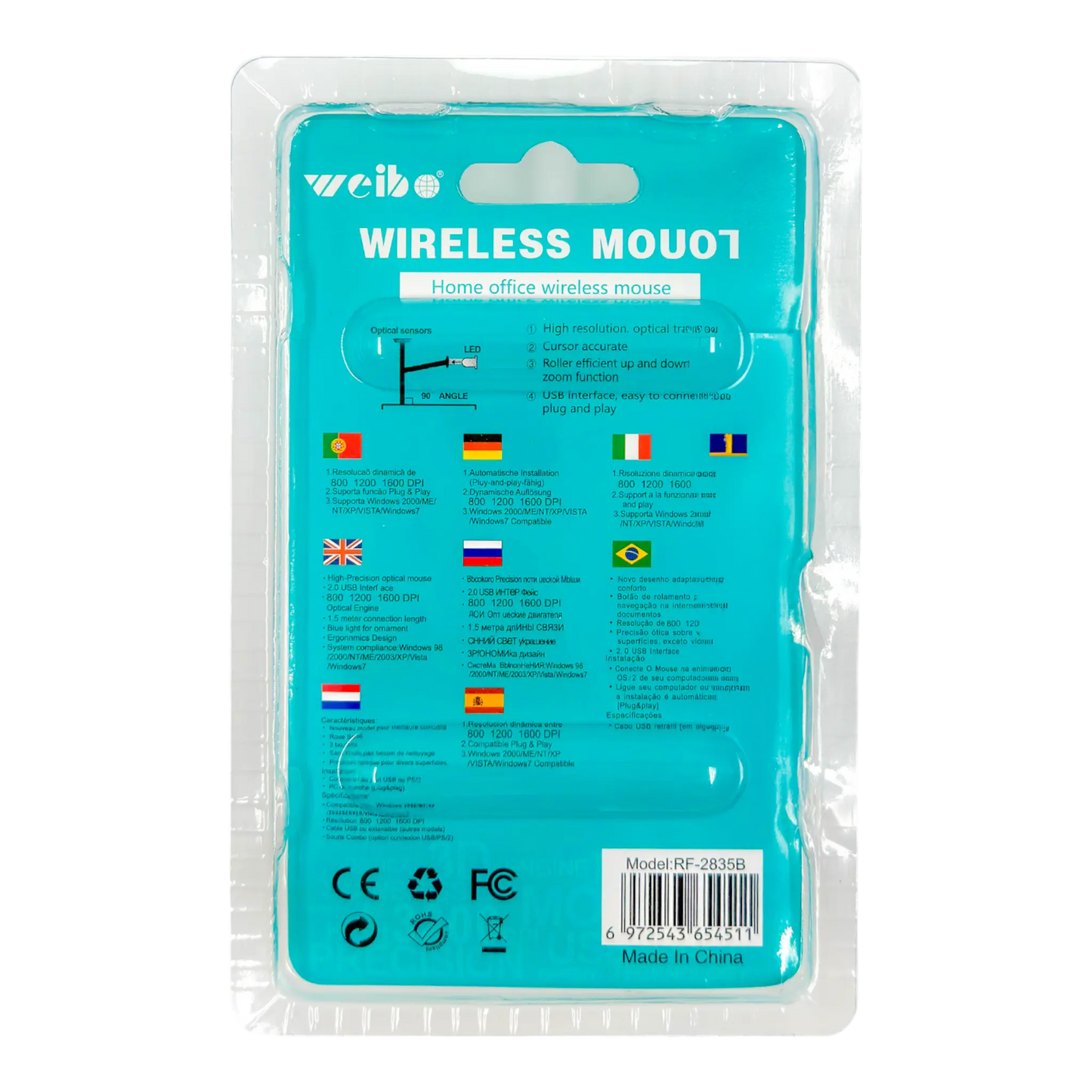 MOUSE INALÁMBRICO WEIBO 2835B BLANCO