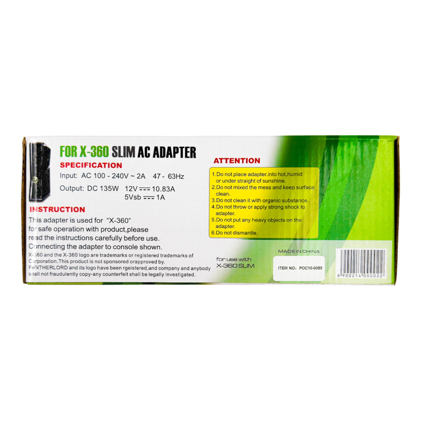 FUENTE DE PODER XBOX 360 SLIM GENÉRICA