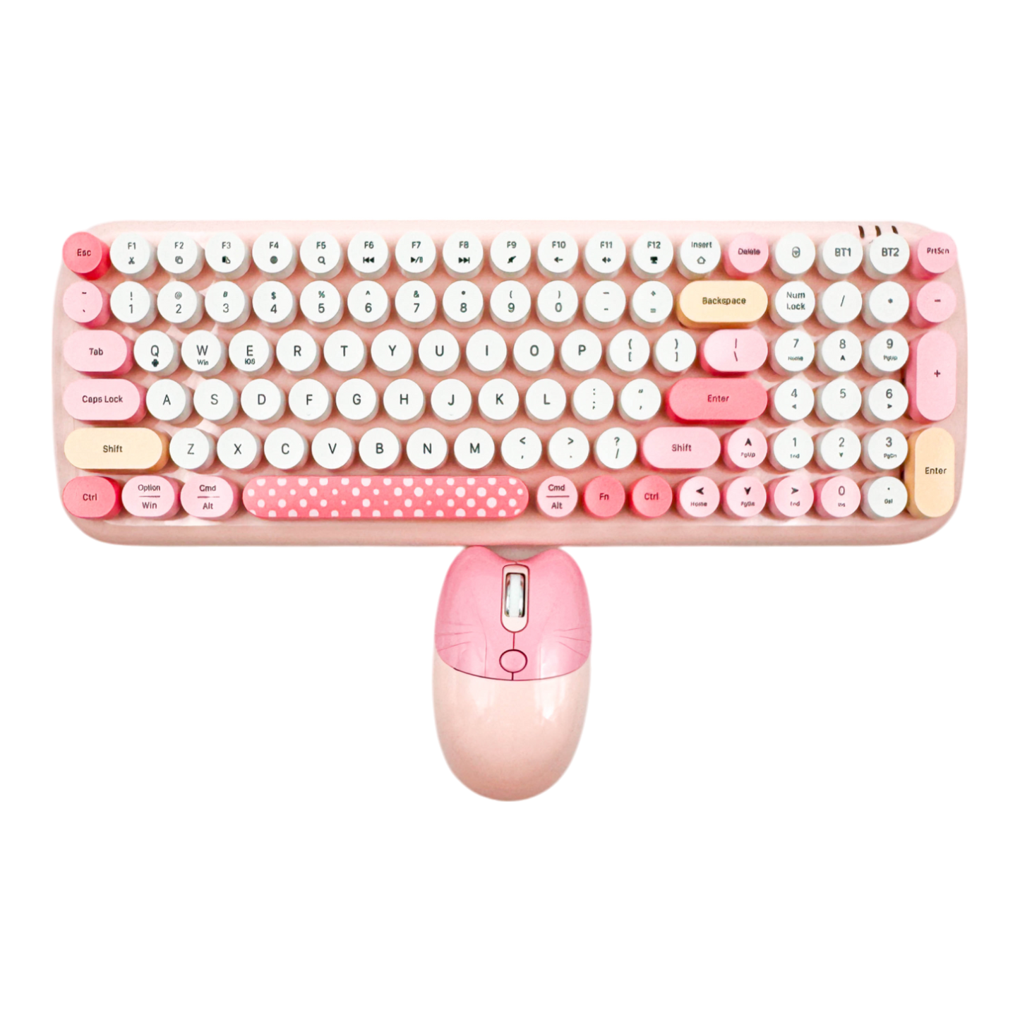 COMBO TECLADO Y MOUSE SILENCIOSO GEEZER 0055-CANDY PRO-ROSADO