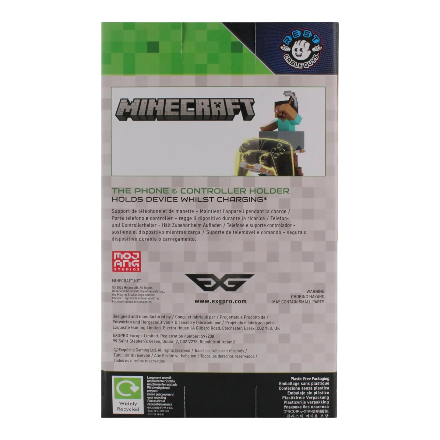 SOPORTE MINECRAFT: STEVE -PARA TU CONTROL O CELULAR - CABLE GUYS ORIGINAL