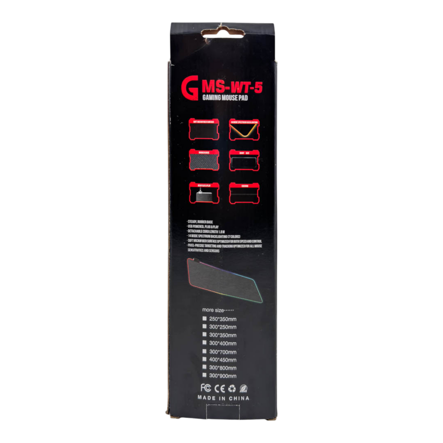 PAD MOUSE GAMER RGB DE 80X30CM