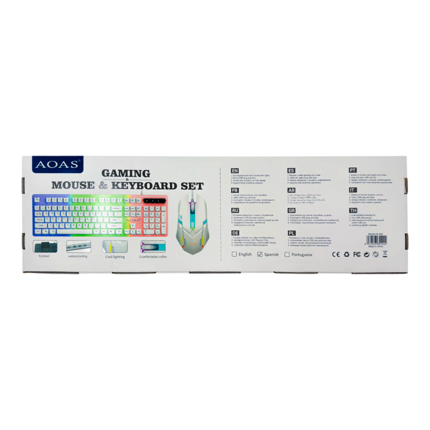 COMBO MOUSE Y TECLADO GAMER | AOAS M-400