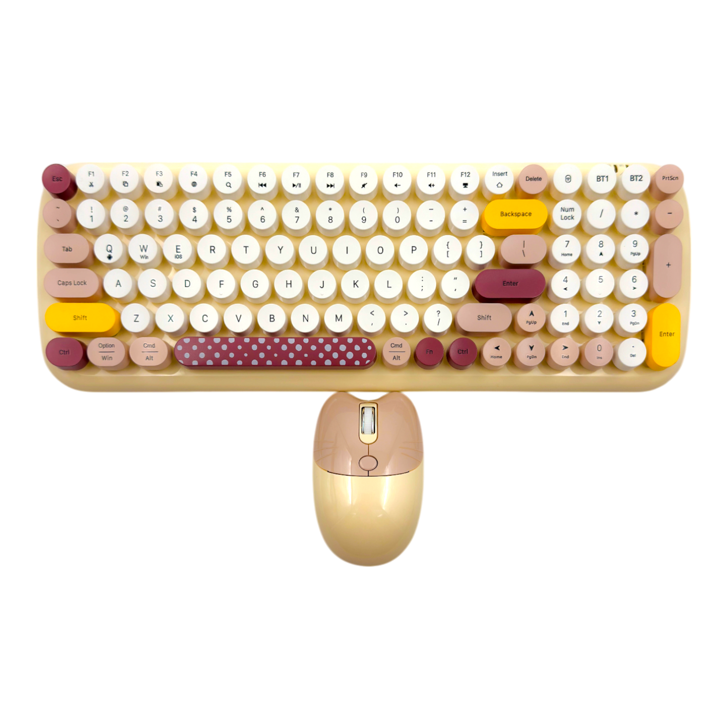 COMBO TECLADO Y MOUSE SILENCIOSO GEEZER 0055-CANDY PRO-BEIGE
