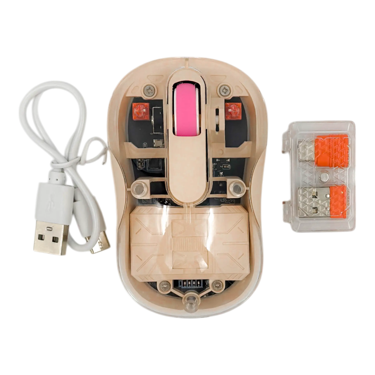 MOUSE INALÁMBRICO TRASNPARENTE M333 ROSA
