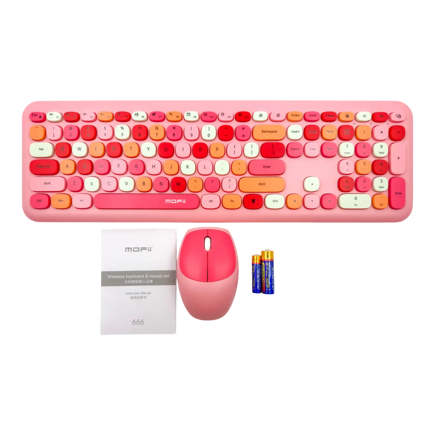 COMBO TECLADO Y MOUSE SILENCIOSO MOFII 0060- ROSADO