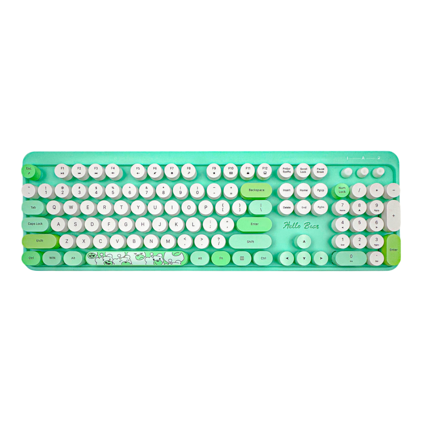COMBO TECLADO Y MOUSE SILENCIOSO GEEZER OO67 HELLO BEAR - VERDE