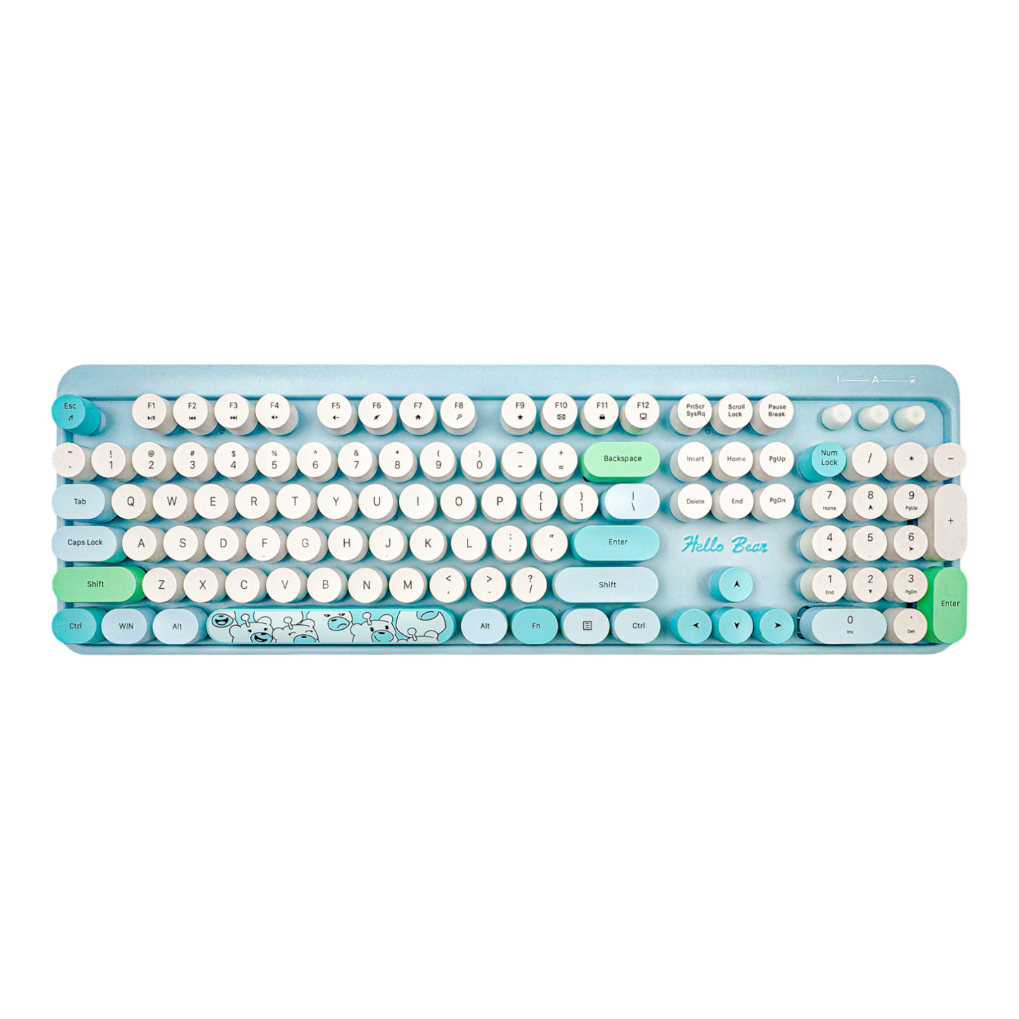 COMBO TECLADO Y MOUSE SILENCIOSO GEEZER OO67 HELLO BEAR - AZUL