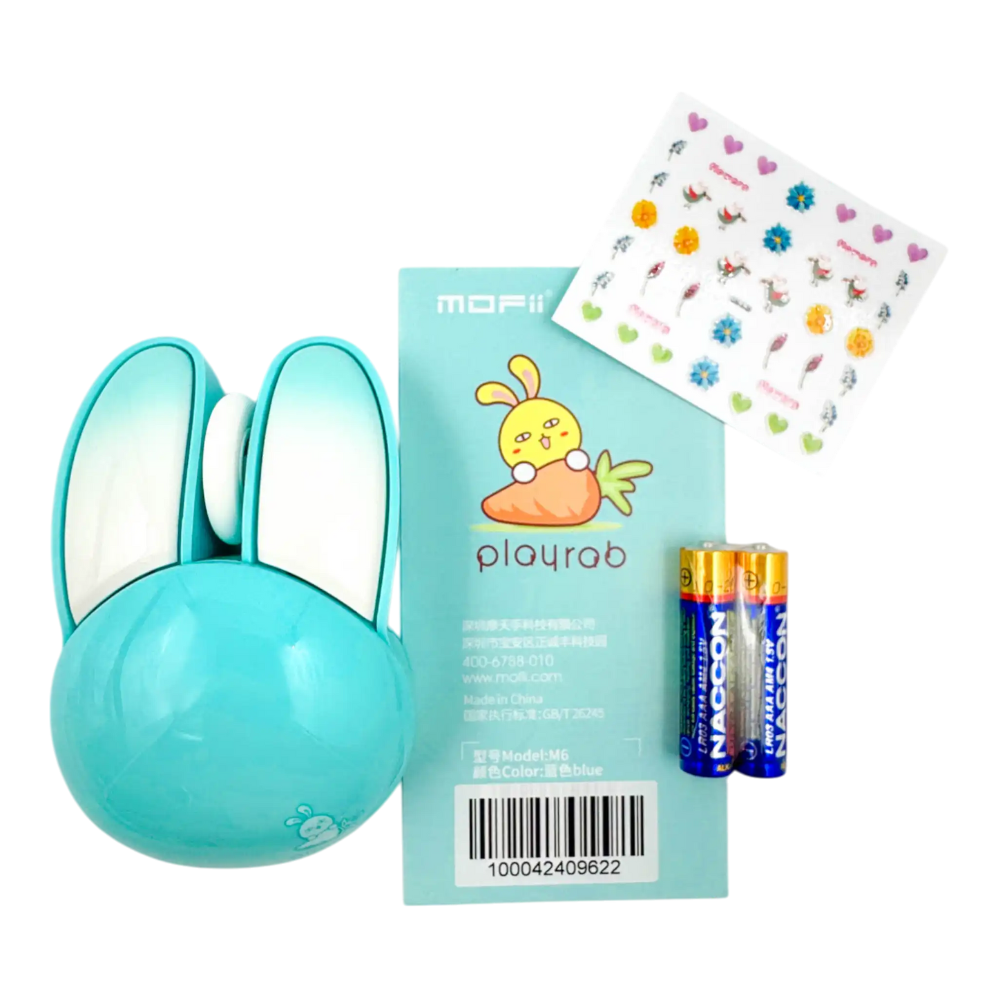 Mouse Inalámbrico Silencioso Mofii M6 - Turquesa 1200 DPI 2.4G | Ergonómico Para Ella