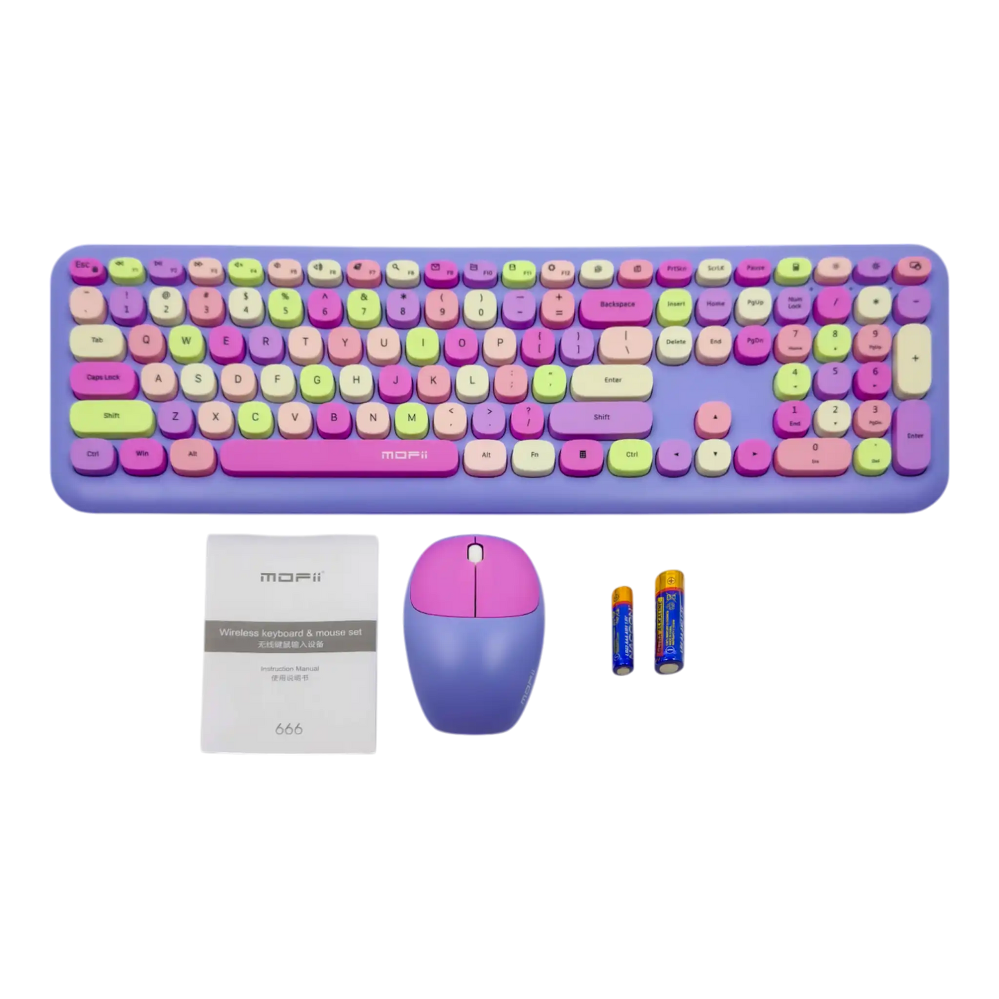 COMBO TECLADO Y MOUSE SILENCIOSO MOFII 0060-MORADO