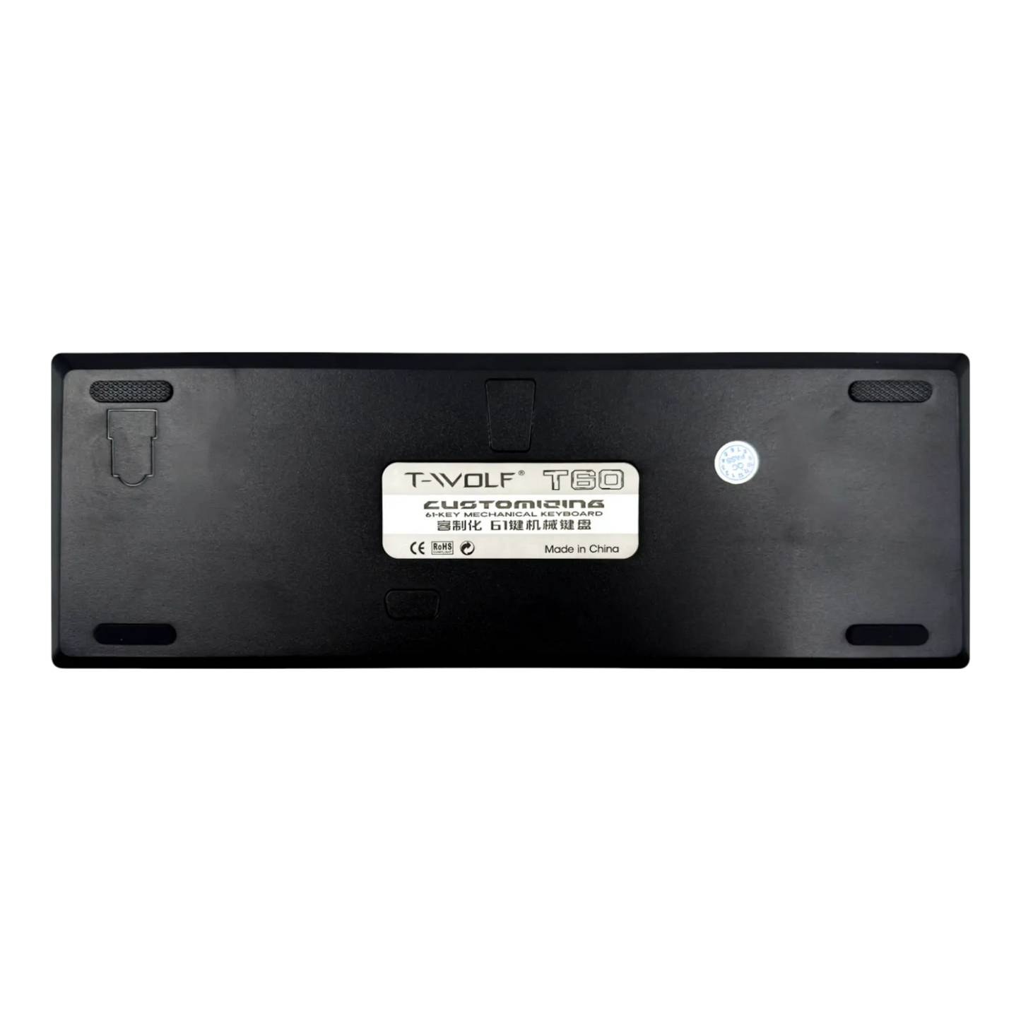 Teclado mecánico para juegos T-Wolf T60 60% RGB con cable NEGRO
