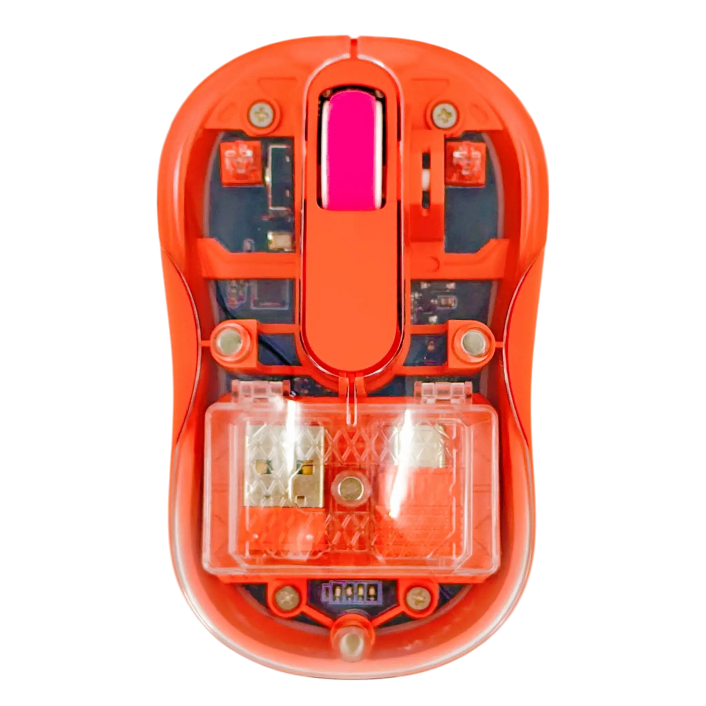 MOUSE INALÁMBRICO TRASNPARENTE M333 - NARANJA