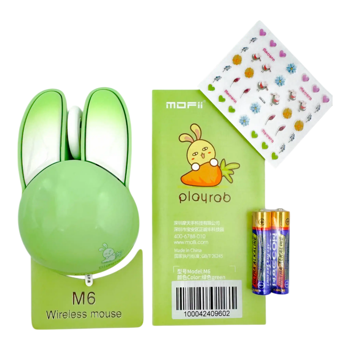 Mouse Inalámbrico Silencioso Mofii M6 - Verde 1200 DPI 2.4G | Ergonómico Para Ella