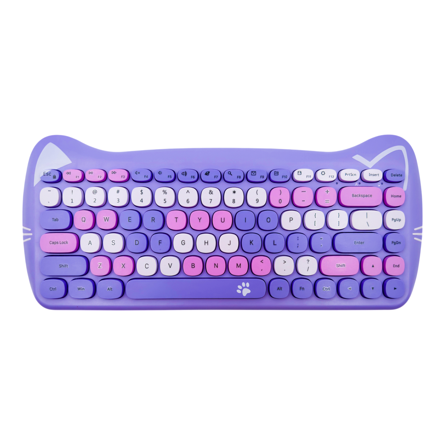 COMBO TECLADO Y MOUSE GEEZER 0053 DISEÑO DE GATO COMPACTO PÚRPURA