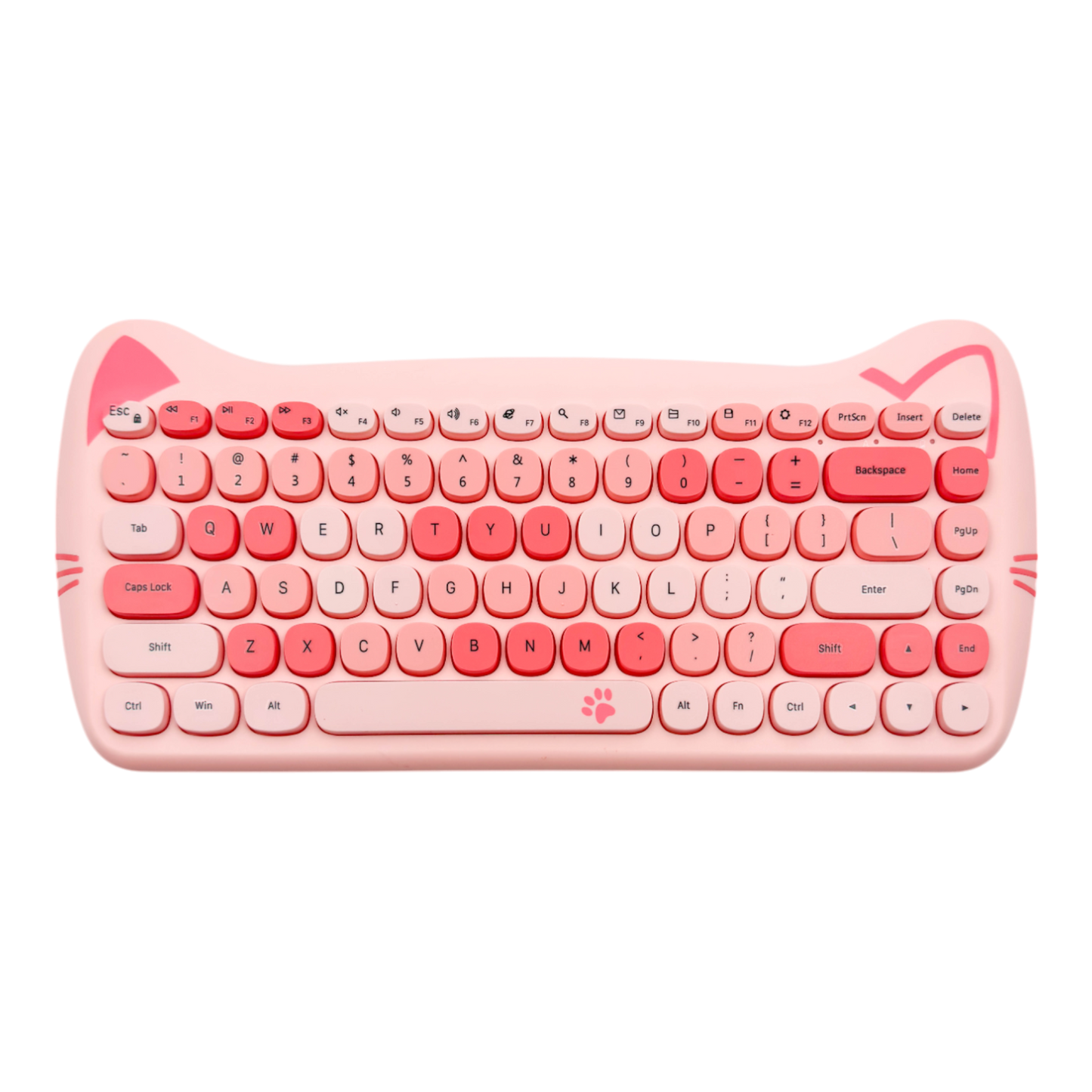 COMBO TECLADO Y MOUSE GEEZER 0053 DISEÑO DE GATO COMPACTO ROSADO