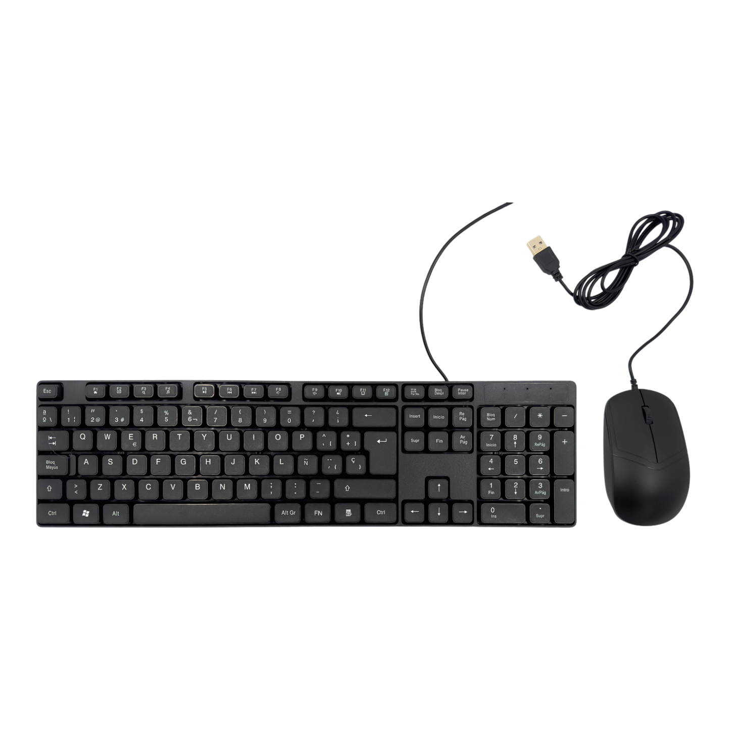 COMBO TECLADO Y MOUSE CON CABLE T-15