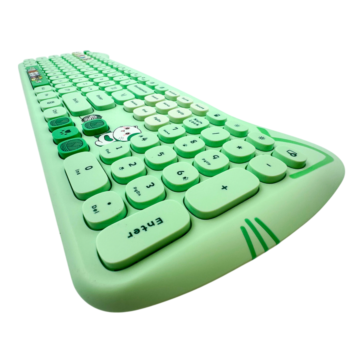 COMBO MOUSE Y TECLADO GEEZER 0069 OREJAS DE GATO-VERDE