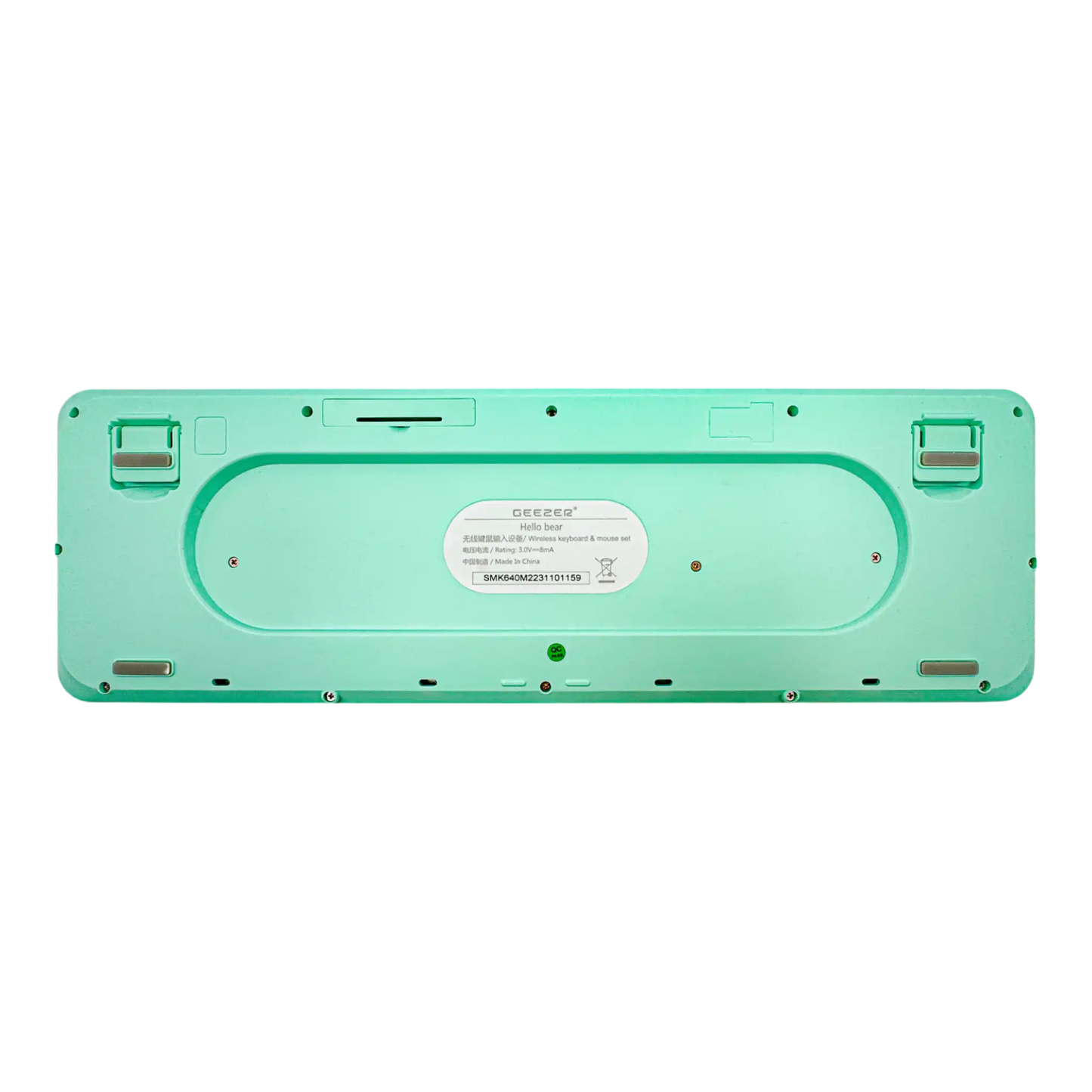 COMBO TECLADO Y MOUSE SILENCIOSO GEEZER OO67 HELLO BEAR - VERDE