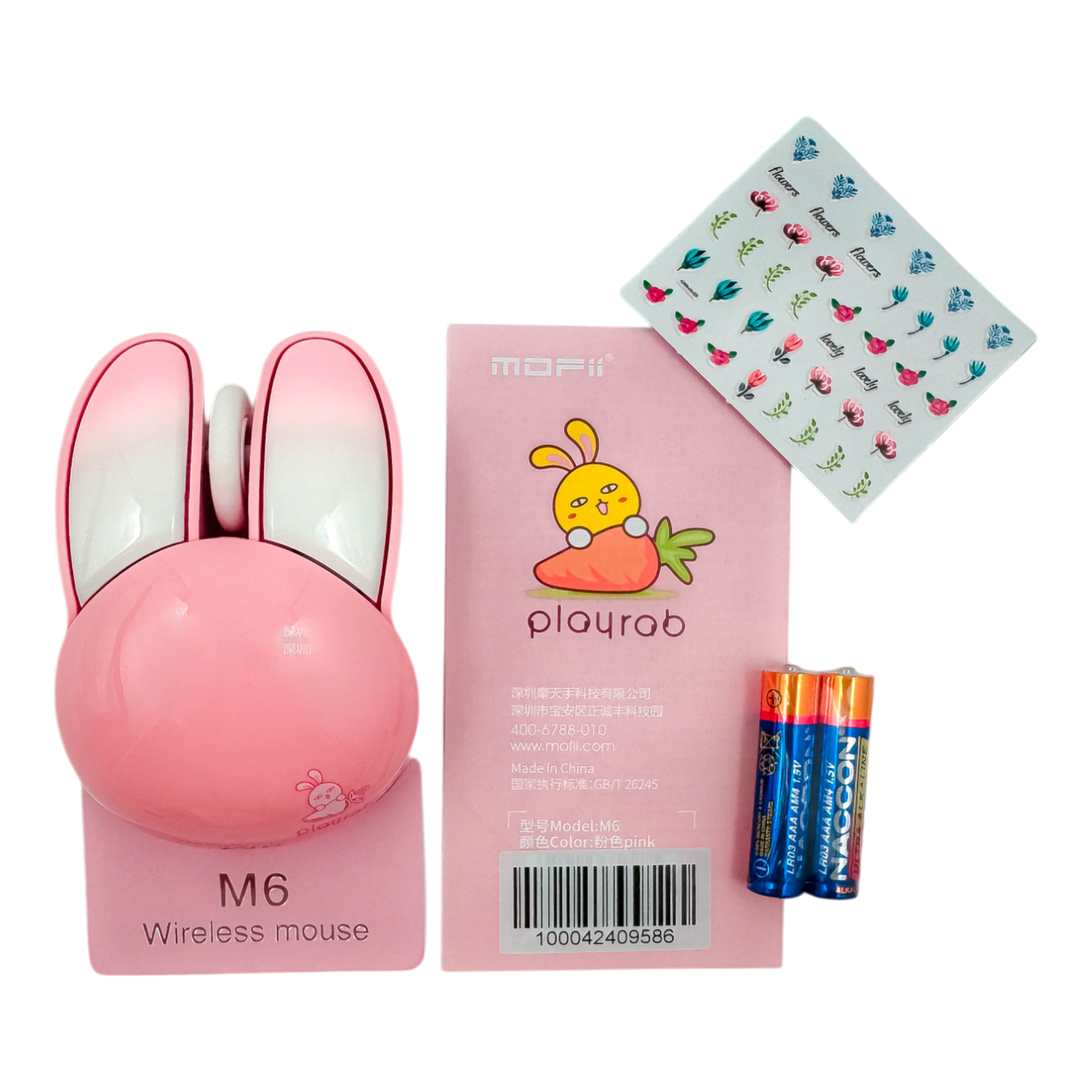 Mouse Inalámbrico Silencioso Mofii M6 - Rosa Pastel 1200 DPI 2.4G | Ergonómico Para Ella