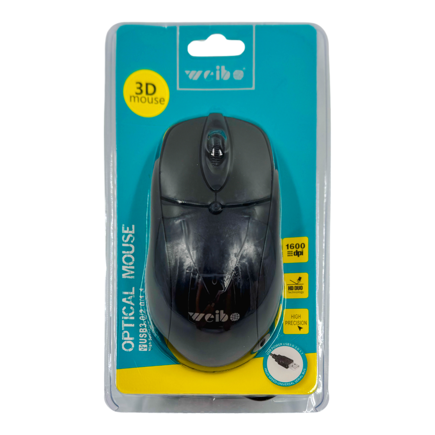 MOUSE ÓPTICO CON CABLE | WEIBO FC-5082 NEGRO