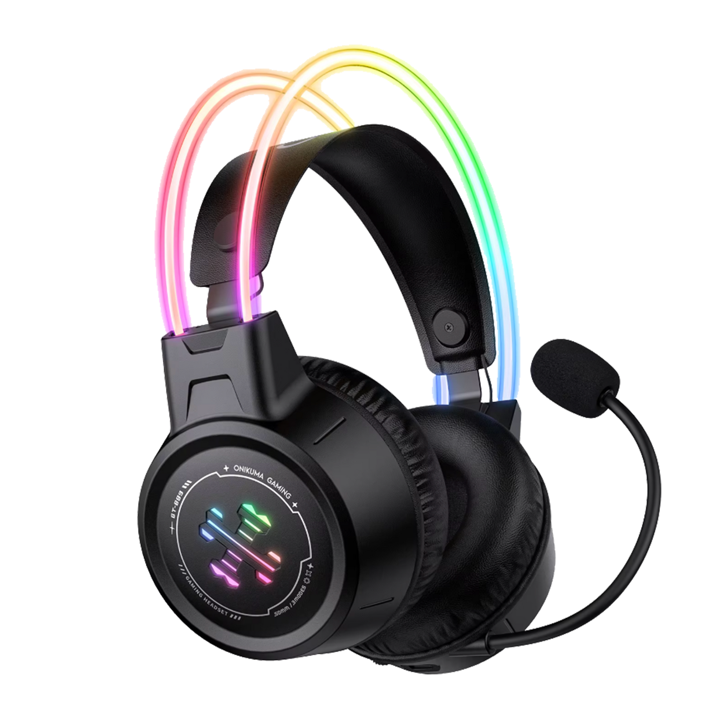 Diadema Gamer Inalámbrica Onikuma GT889 – Bluetooth 5.4 | 60H Batería | Tri-Modo 2.4G + BT + Cable | RGB | Mic Expuesto