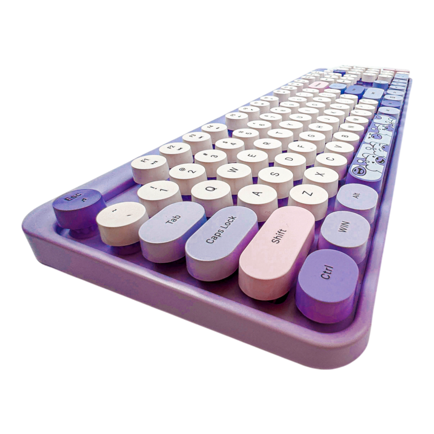 COMBO TECLADO Y MOUSE SILENCIOSO GEEZER OO67 HELLO BEAR - MORADO