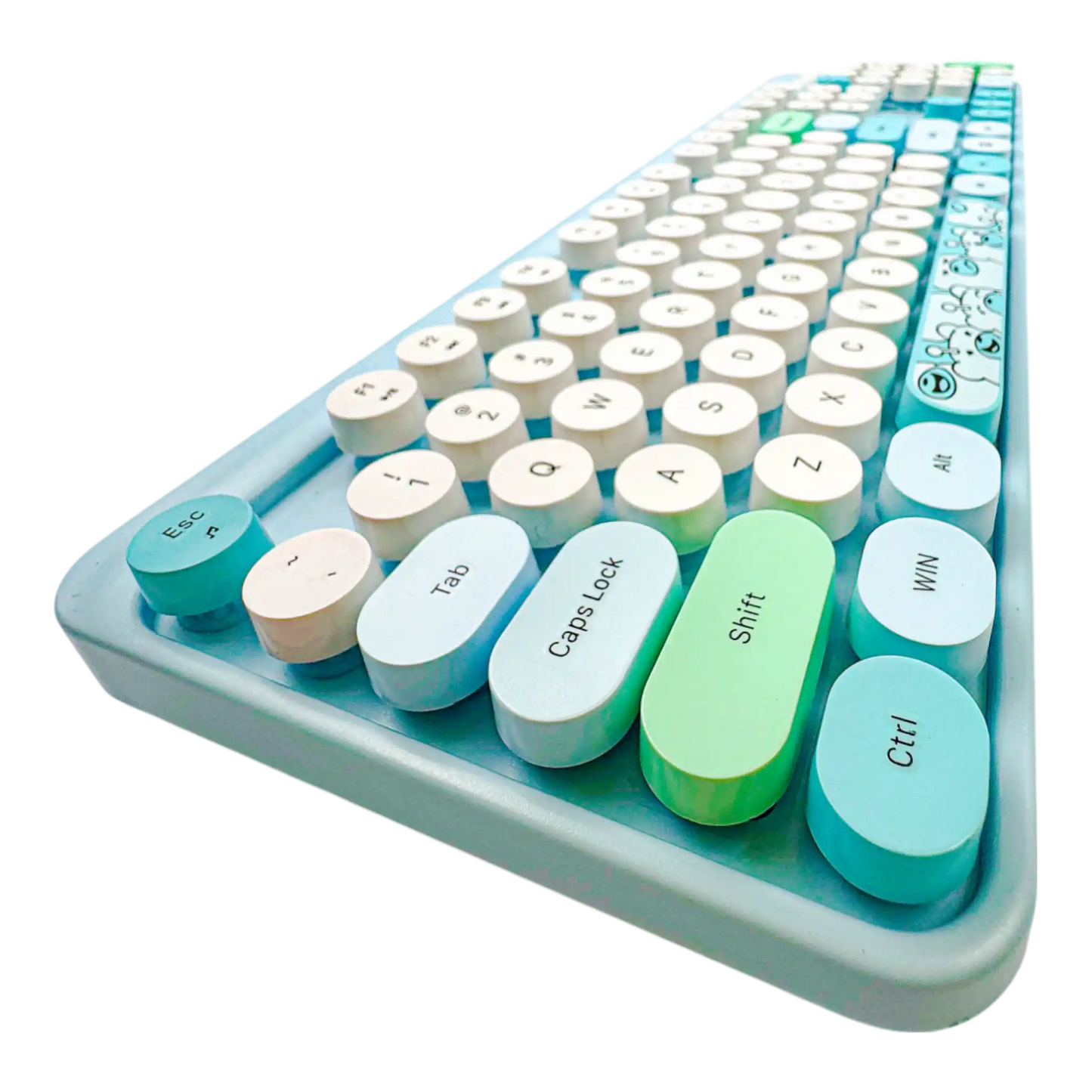 COMBO TECLADO Y MOUSE SILENCIOSO GEEZER OO67 HELLO BEAR - AZUL