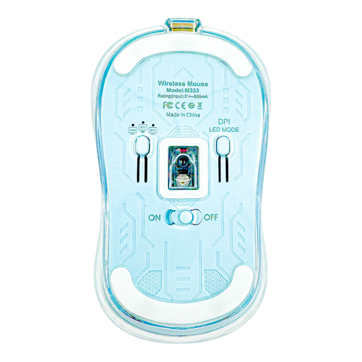 MOUSE INALÁMBRICO TRASNPARENTE M333 - AZUL