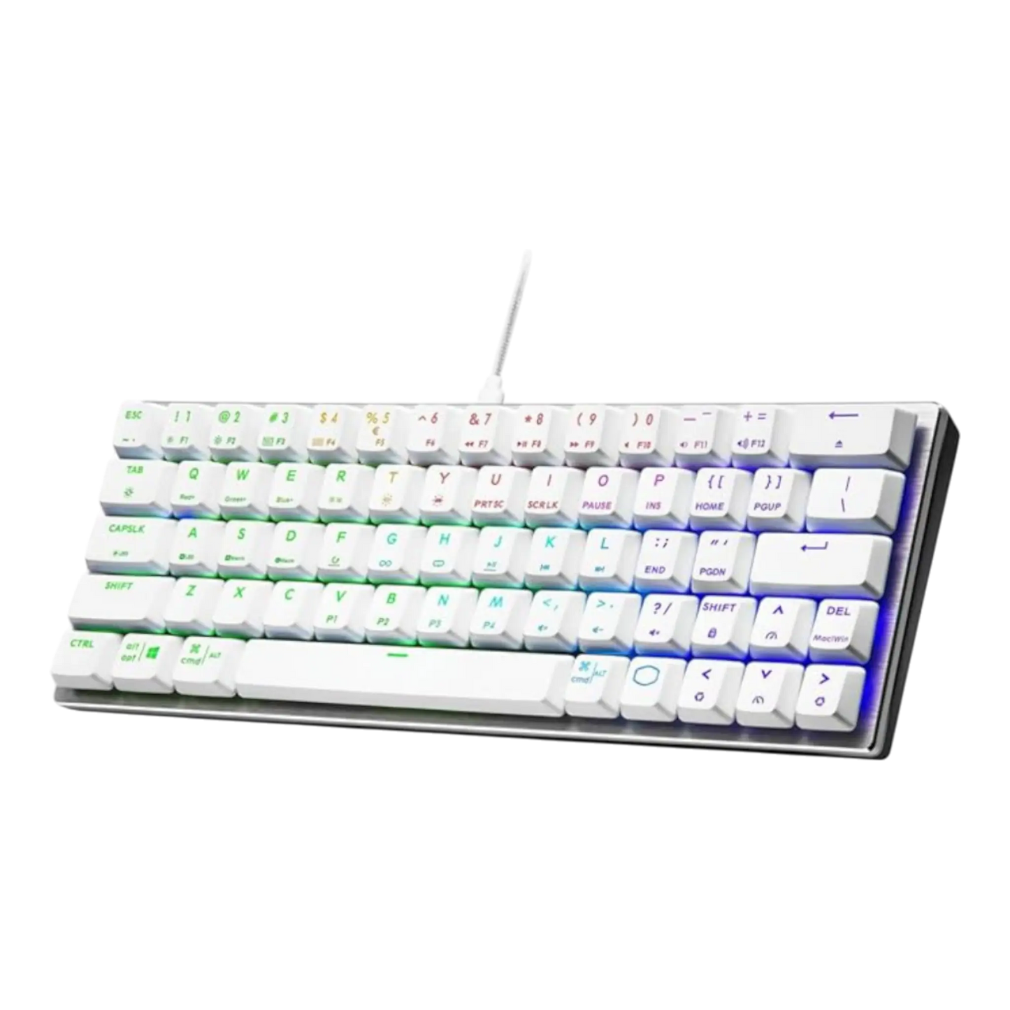Teclado Mecánico Gamer con cable al 60% - Cooler Master SK620 BLANCO PLATEADO