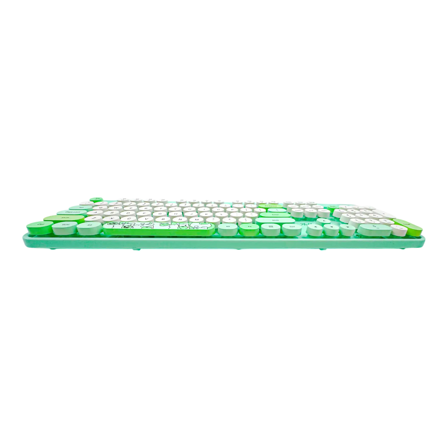 COMBO TECLADO Y MOUSE SILENCIOSO GEEZER OO67 HELLO BEAR - VERDE