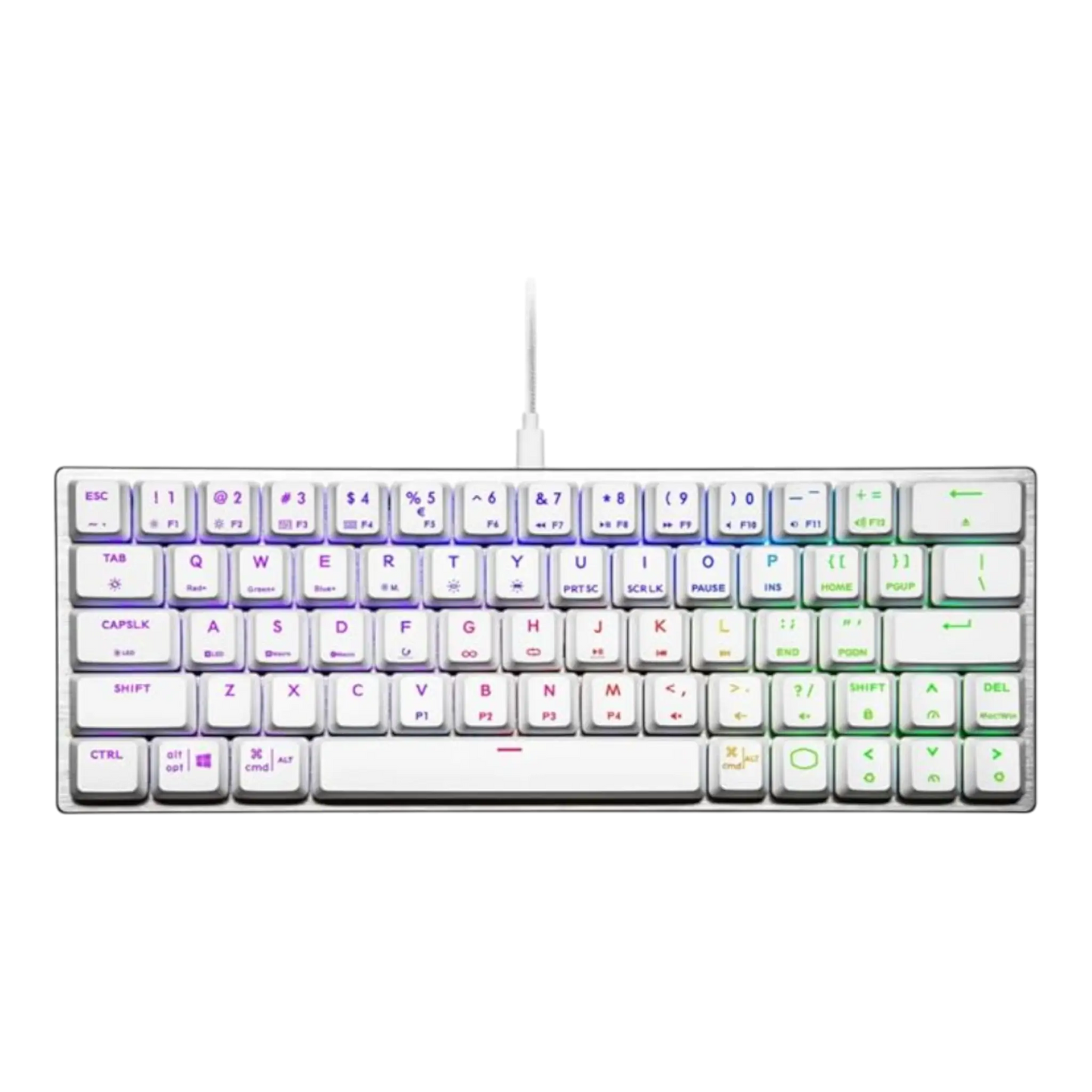 Teclado Mecánico Gamer con cable al 60% - Cooler Master SK620 BLANCO PLATEADO