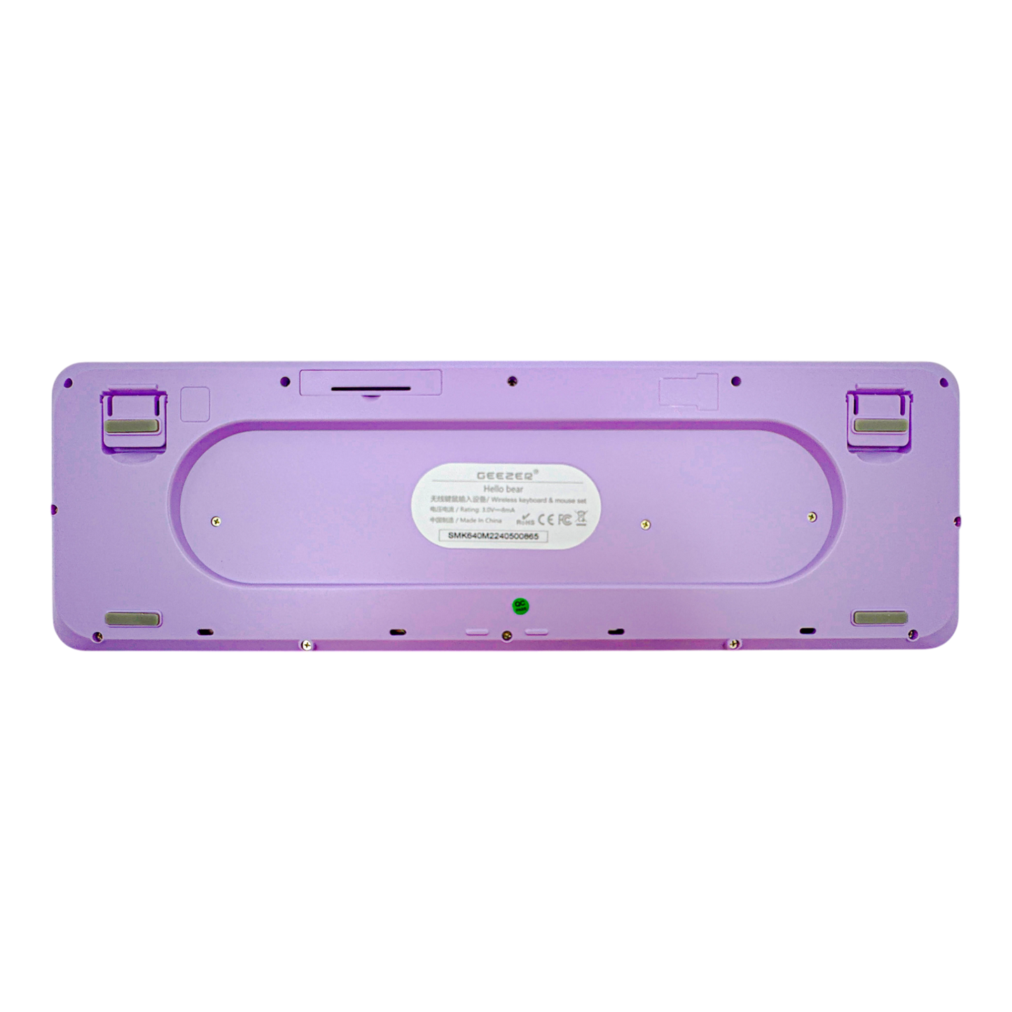 COMBO TECLADO Y MOUSE SILENCIOSO GEEZER OO67 HELLO BEAR - MORADO